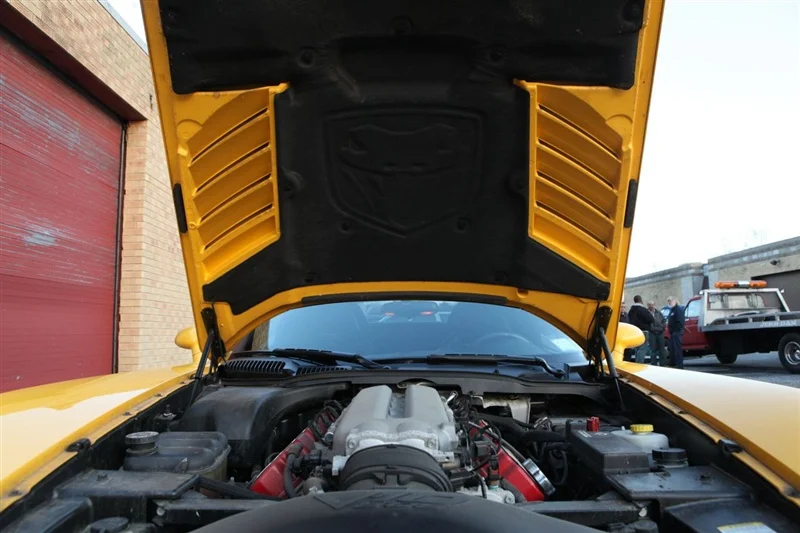 yellow viper hood open