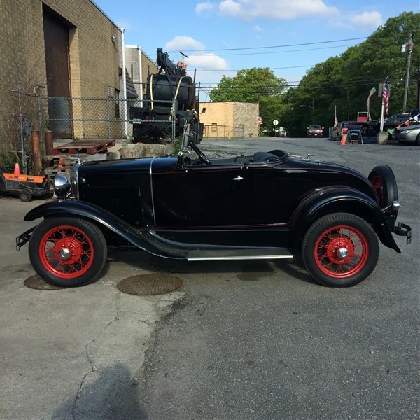 black classic car topless