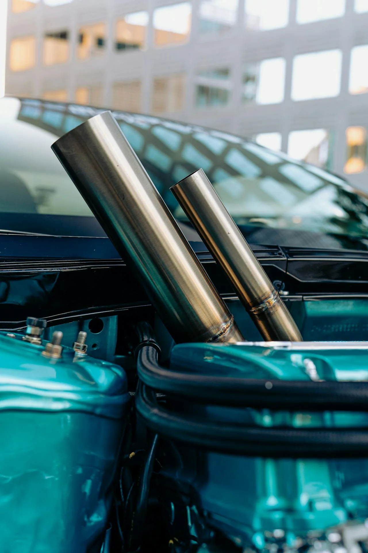 sports car engine pipes